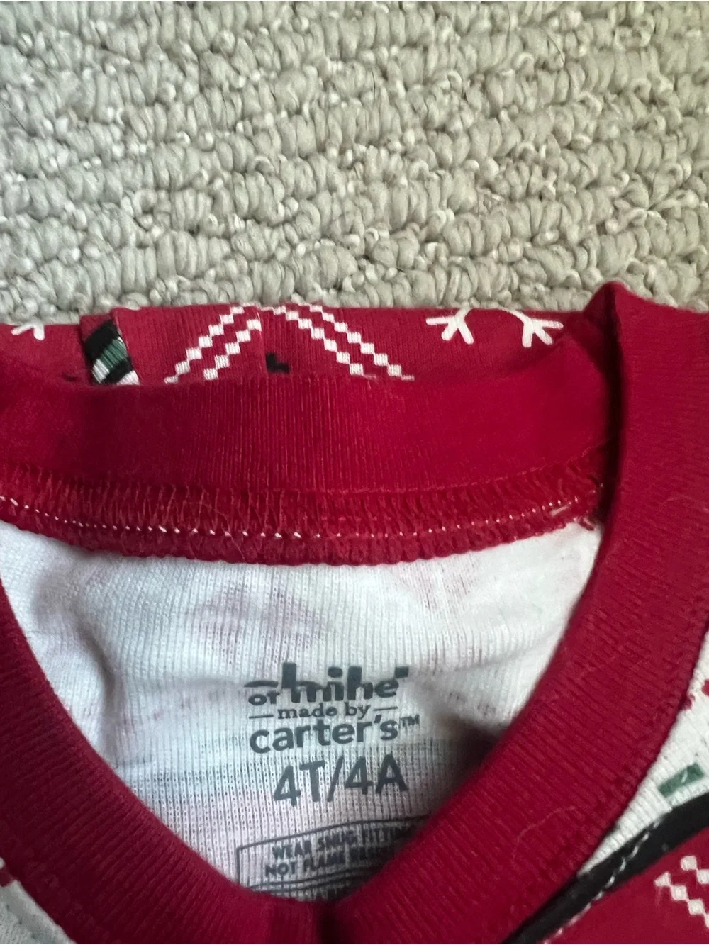 Carter's Child of Mine 2-Piece Toddler Holiday Pajama size 4T/4A $15